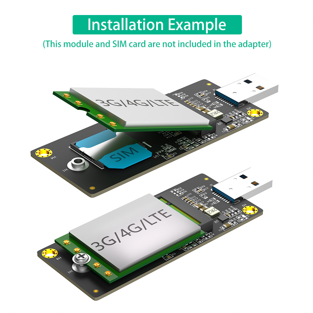 NGFF(M.2) Key B To USB 3.0 Adapter With SIM 6pin Slot For WWAN/LTE ModuleHigh Speed Transmission Without Delay