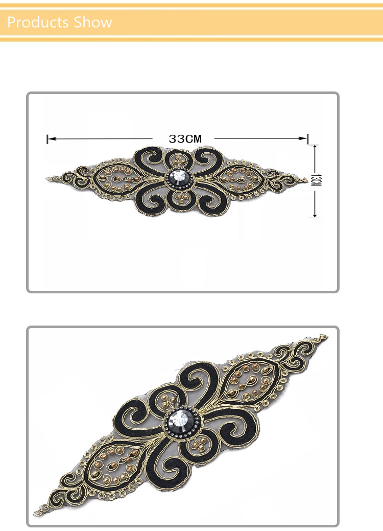 Distinct Design and Meaning Embroidered Bead Patch with Rhinestone Technical Custom Special Style Patches for Garment