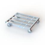 Knocked Down Heavy Iron Tube Industrial Dolly Cart For Transporting