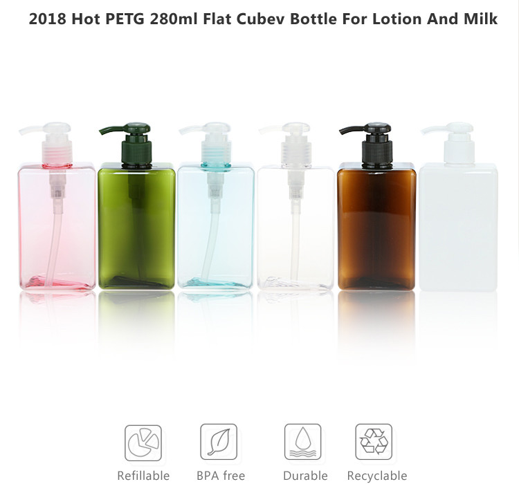 Recycled 150ml PETG Plastic Bottles Dark Green Color With Screw Sealing