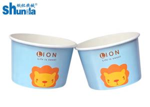 China UV Coating 100% Biodegradable Ice Cream Paper Cup With Cover wholesale