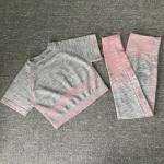 Blue Variegated Stretchable Seamless Yoga Sets Eco Sustainable Yoga Wear