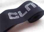 Heat Transfer Logo On Polyester Elastic Webbing / Clothing Elastic Band