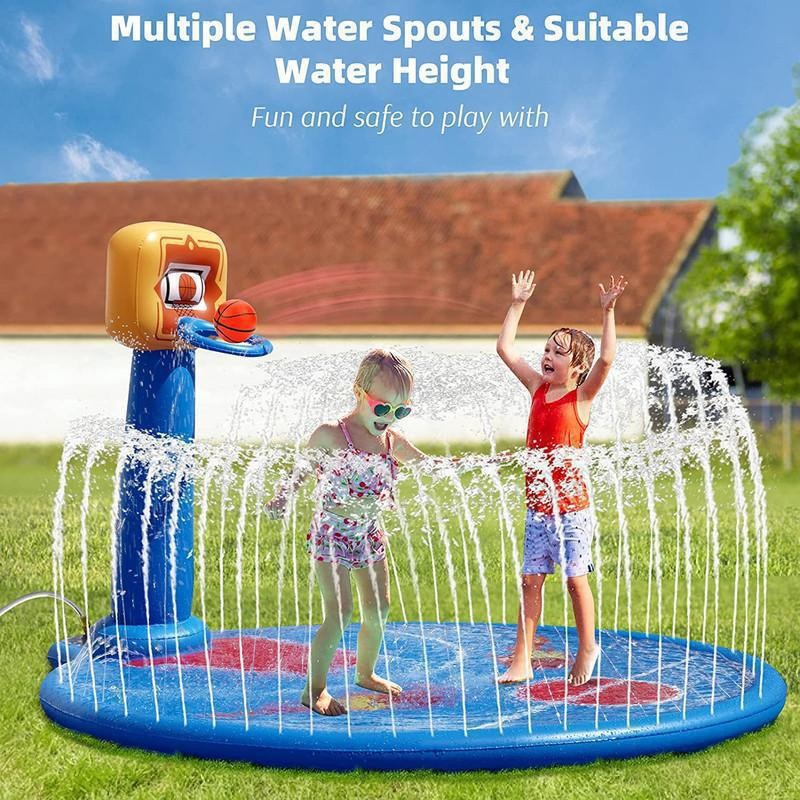 0.23mm Thickness Inflatable Basketball Stand Splash Pad Water Pad for Kids' Summer Play