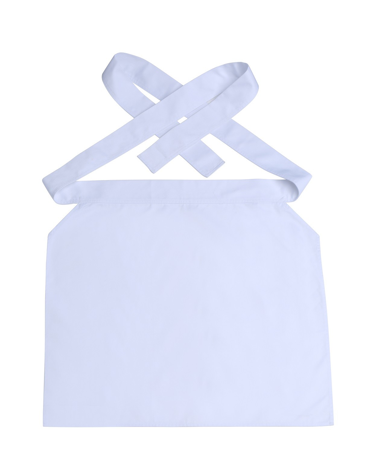 245 GSM Unisex White Half Apron Chef Uniform Antimicrobial Wrinkle-free