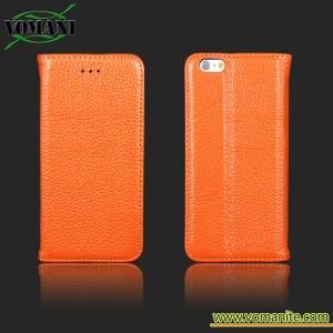 China Genuine leather flip case for iphone6 4.7 ,mobile phone leather cover wholesale