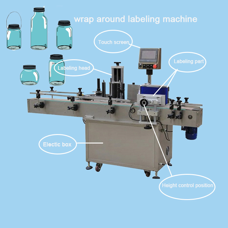 TUV 700W Full Automatic Labeling Machine Applicator For Round PET Jar Bottle