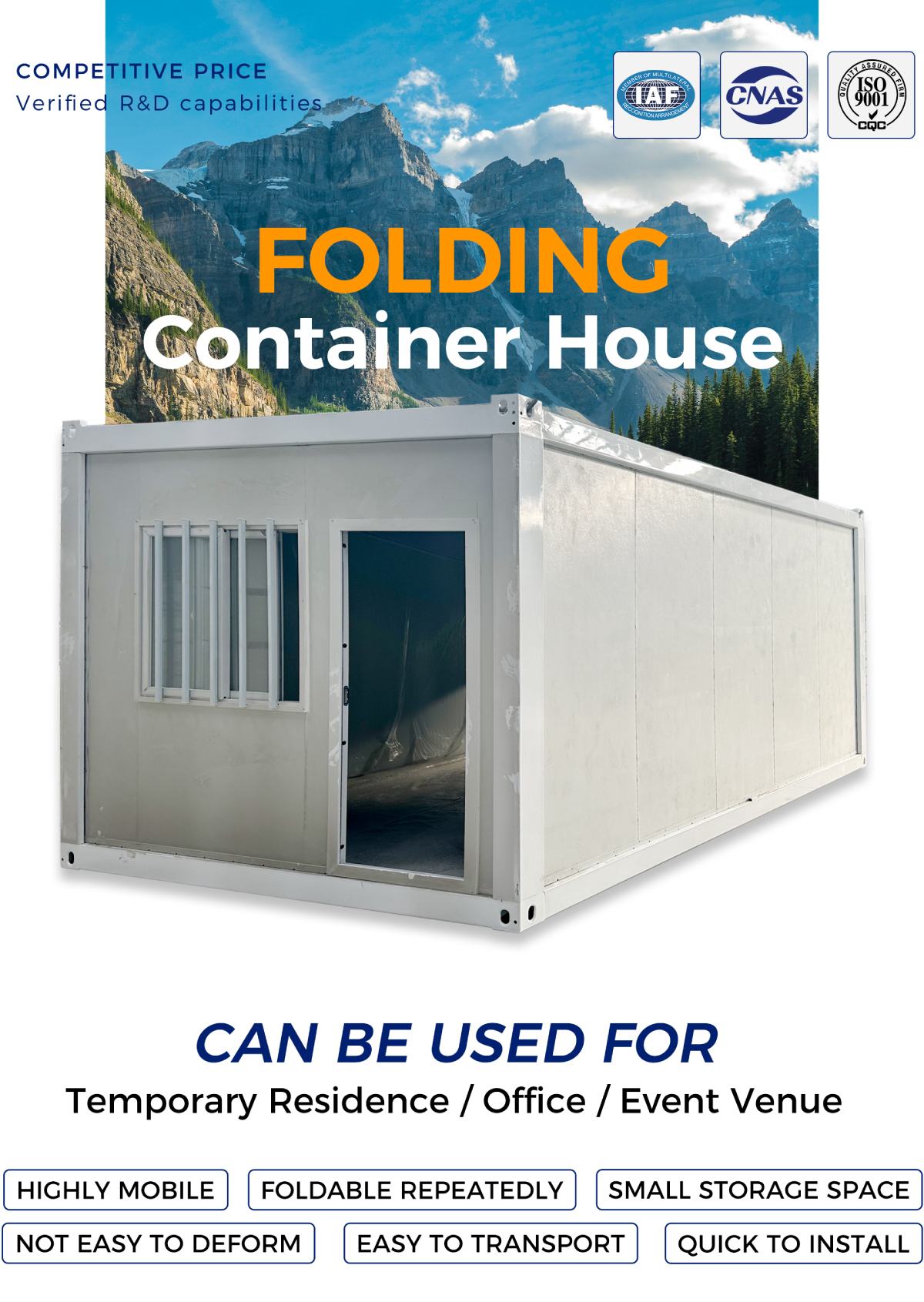 Standard Thickness Two Story Container House 40 Foot Container House Prefabricated Foldable Prefab Tiny House