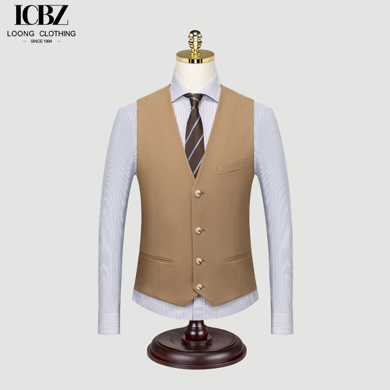 Seamless Fusing Groomsmen Suit Vest for Men's Winter Workwear Korean Version Slim