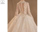 Lace White Backless Evening Gown , Western Wedding Dresses Beading Pleats
