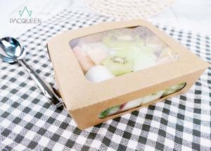 China Clear Windowed Kraft Paper Takeaway Boxes For Fruit Salad Oil Resistant wholesale