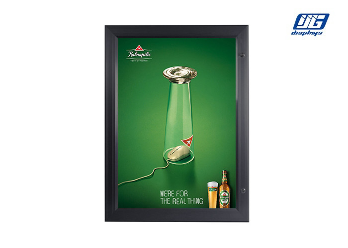 A4 Poster Display Outdoor LED Lockable Light Box Aluminium Frame Waterproof