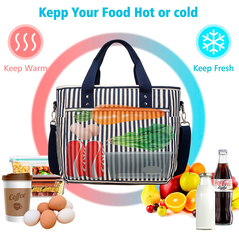 Extra Large Women Insulated Lunch Cooler Bags With Removable Shoulder Strap