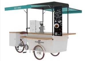 China Electric / Pedal Coffee Bike Cart Easy Cleaning 304 Stainless Steel Worktable wholesale