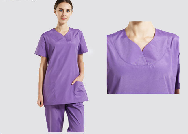 Hospital Female Scrubs Medical Uniforms , Ventilate Cotton Pretty Scrubs For Nurses