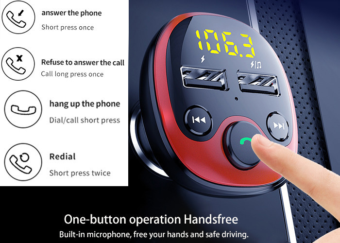 HFP HSP Bluetooth Car Kit Support TF Card 32G Usb Bluetooth Adapter For Car Music