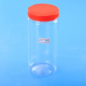 China PET 1.1L 38oz Clear Plastic Candy Jars With Lids wholesale