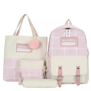 China Women Travel Backpack Sets 4pc Sturdy Laptop Backpack Teens Canvas wholesale