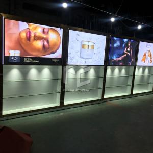 China 10mm Tempered Glass Skincare Display Shelves For Cosmetic Shop ODM wholesale
