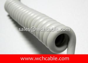 China 30V PUR Curly Cable UL20563 26AWG 1Pair OD3.8mm VW-1 Glossy Black L=280mm wholesale