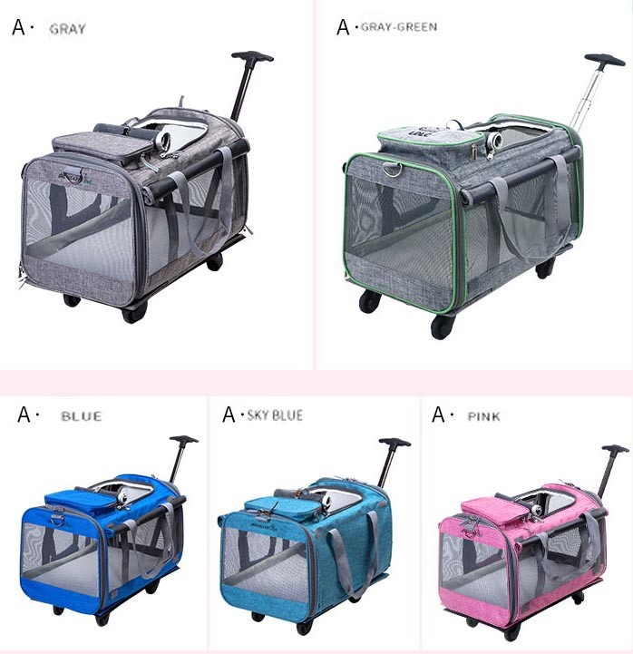 4 Wheel Pet Trolleys Easy Walk Folding Carriage Pet Stroller For Small Dogs Cats