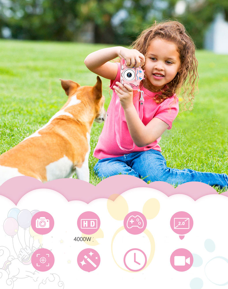 Playing Function Kids Digital Camera for Kids ABS Material Best Birthday Festival Gift