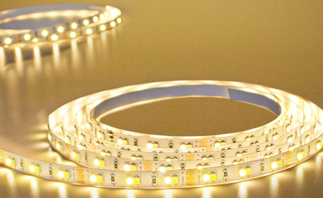 Two Color Temperature SMD 3528 LED Strip Light 120LEDs For Display Cabinet Staircase
