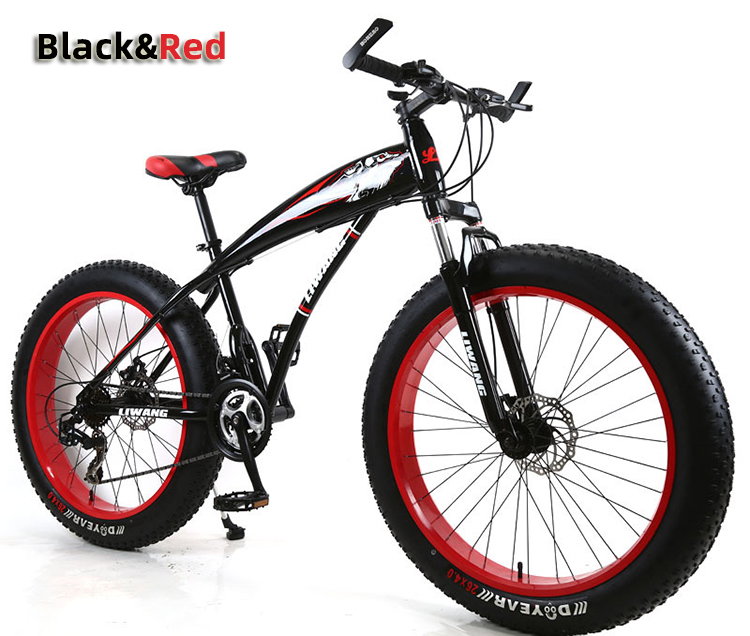 Adult Customized Mountain Cruiser Bicycle Fat Tire Mountain Bikes with 4.0 inch Tire Width and carbon steel Fork Material