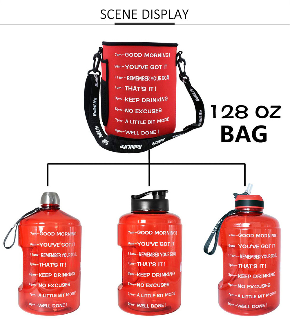 73OZ 128OZ Insulated Neoprene Water Bottle Holder With Shoulder Strap