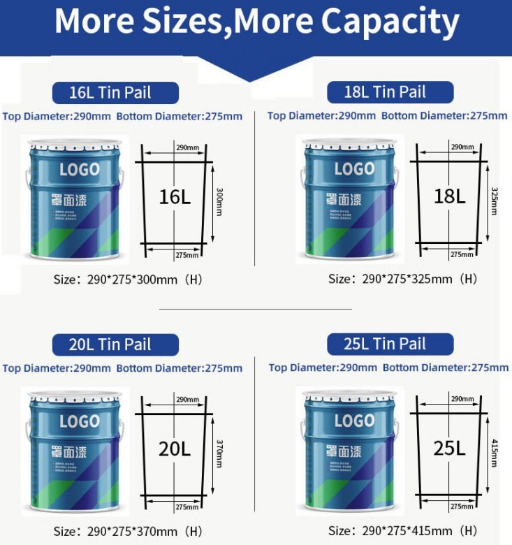 Lightweight Metal Paint Pail 5 Gallon Stainless Steel Bucket With Lid