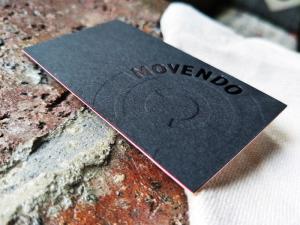 China Sandwich Bonded Paper Business Card Black Foil Stamped With Embossing / Debossing wholesale