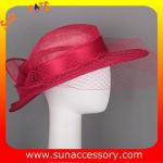 Elegant fancy Church sinamay hats for ladies ,Sinamay wide brim church hat