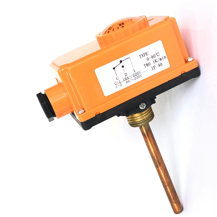 Boiler Piping Thermostat Switch Adjustable Knob 0-90&ordm; C Solenoid Valve Temperature Controller