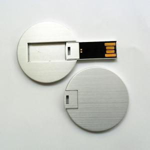 China Metal Mini Round Credit Card USB Sticks UDP flash 2.0 FCC approved wholesale