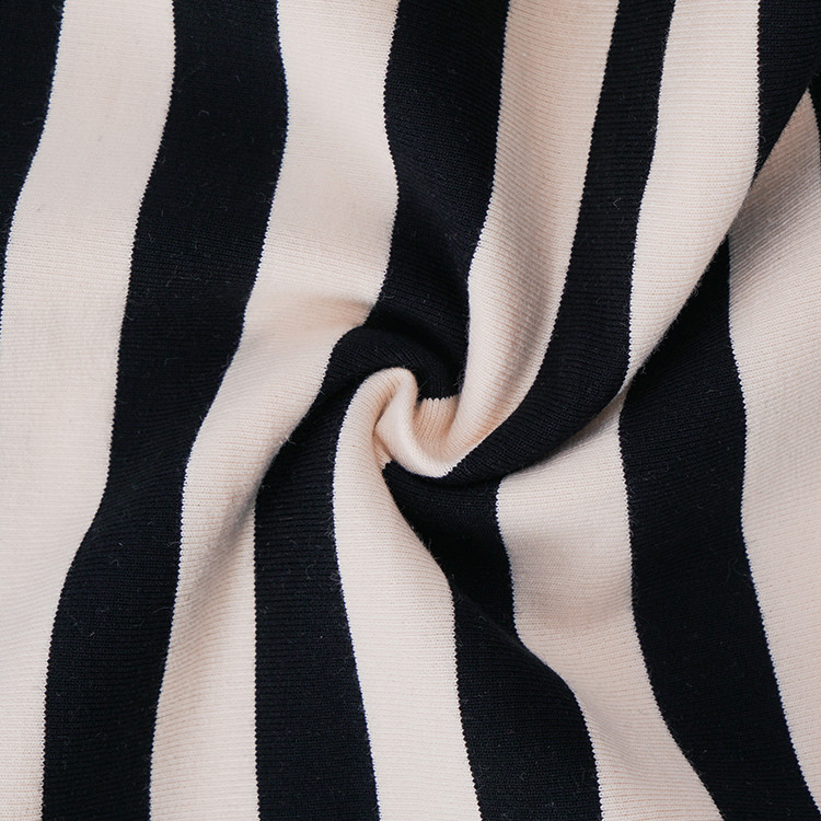 Sweat Absorbing Cotton French Terry Fabric Striped Knitted Cloth For Hoodie