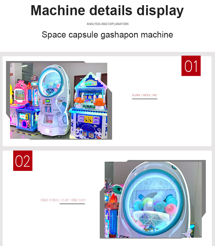 Coin Operated Space Capsule Gashapon Machine White Gift Machine