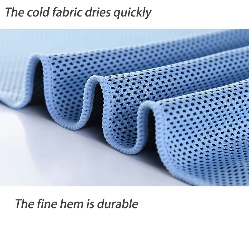 Custom Logo Sublimation Printed Quick Dry Microfiber Cooling Towel for Instant Cooling Sports Towel
