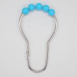 Polished Nickel Shower Curtain Ring Rust Resistant Metal Shower Curtain Hooks