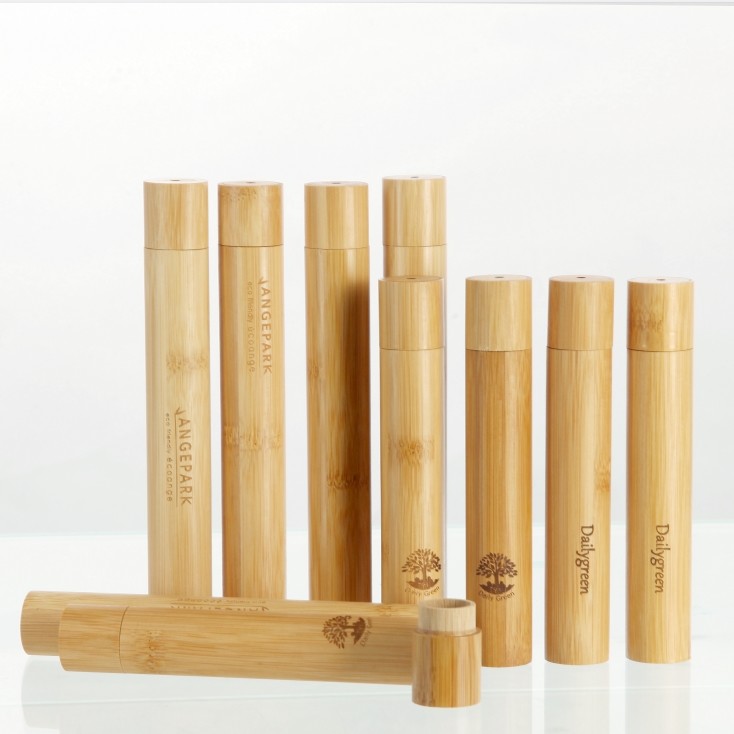 Compostable Bamboo Toothbrush Case BPA Free Toothbrush Container Travel