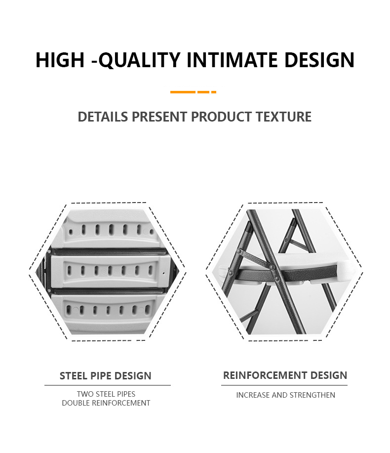 HDPE Plastic Folding Chairs Outdoor White Folding Chairs Plastic Customized