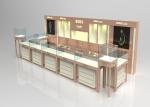 Wooden Glass Beige Color Jewellery Shop Display Cabinets , Jewelry Display