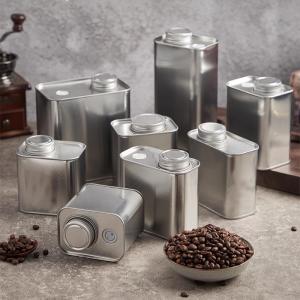 China 250Gram Coffee Tin Cans Rust Resistant Square Packaging Tin Can wholesale