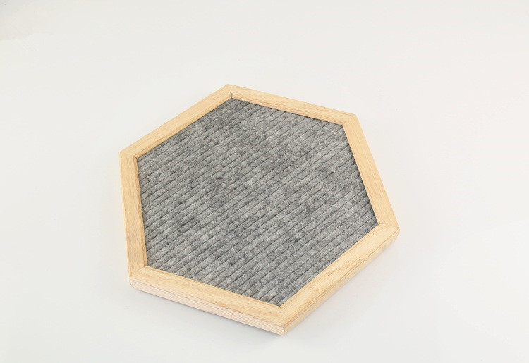 Unique Shape Wooden Letter Board , Changeable Wooden Hexagon For Home Decor