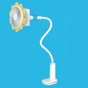 China Sunflower clip fan Flexible tube clip rechargeable portable mini fan on clip wholesale