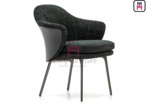 China Black Metal Frame Restaurant Dining Chair Leather / Fabric Upholstered Durable wholesale