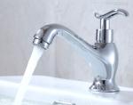Brass Stylish Bathroom Single Cold Water Basin Taps in Chrome