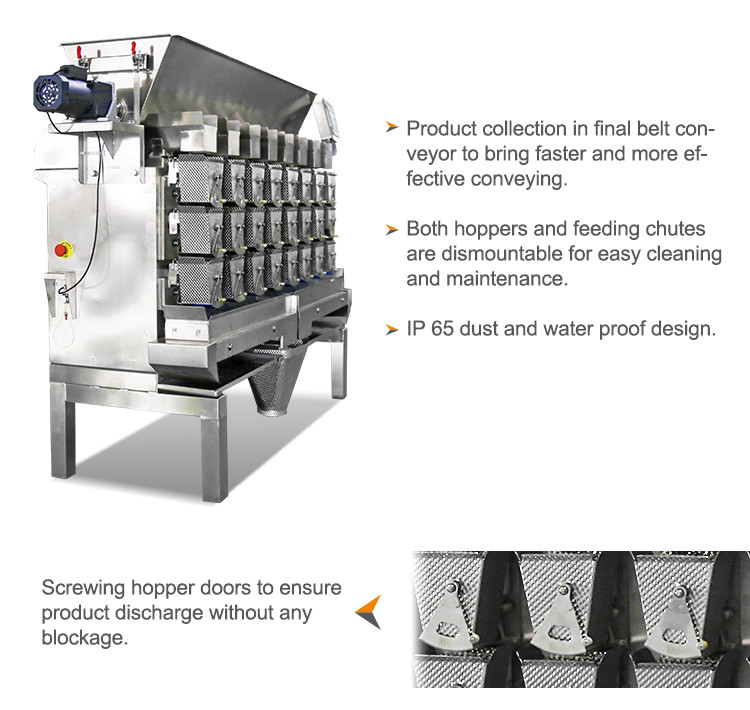 8 Head M/P 1.0L / 3.0L High Speed Weigher For Pickled Cowpea Small Fish
