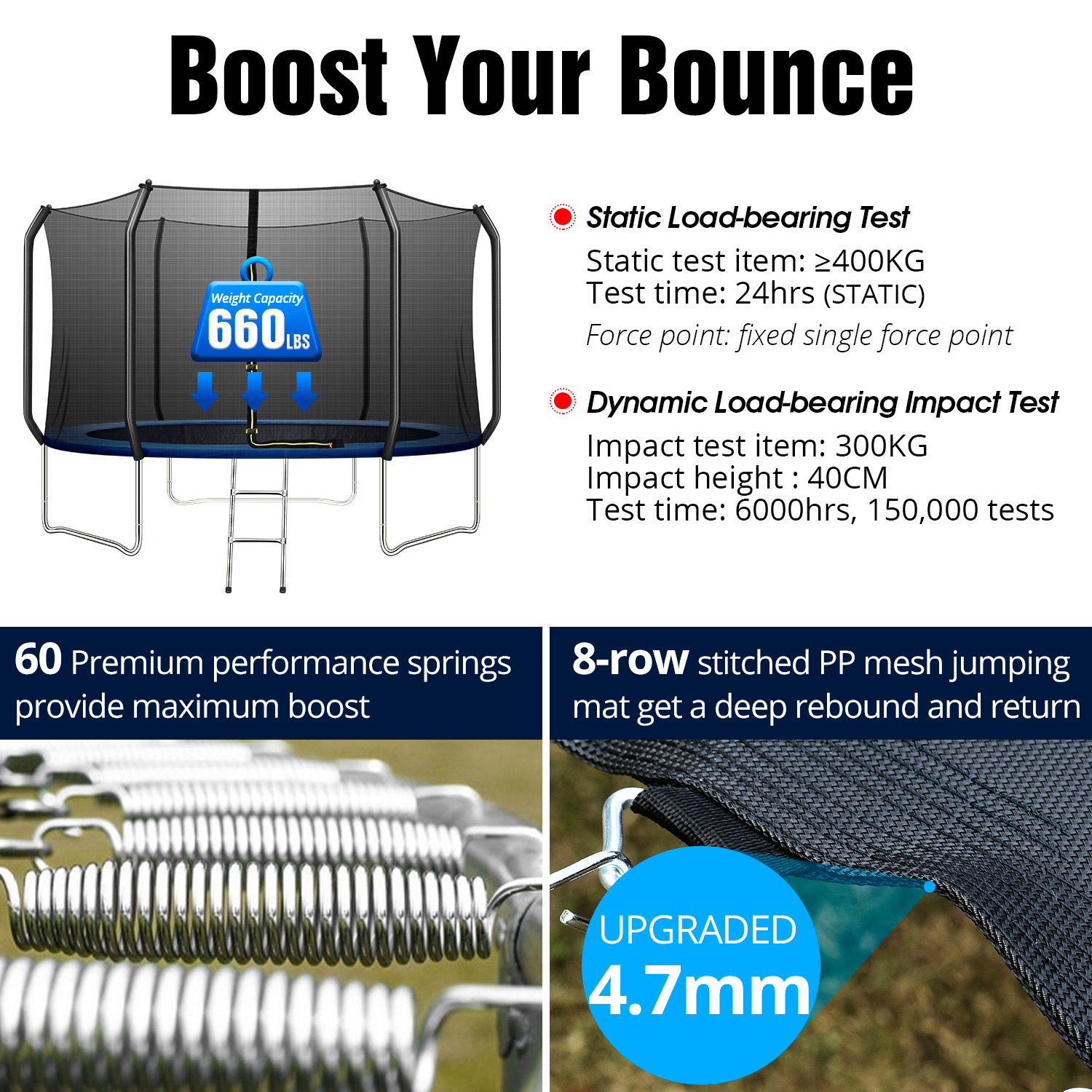 Applicable Scene AJUNION 10ft Trampoline for Kids Jumping in Park or Kindergarten