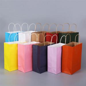 China Fashion Recycled Kraft Custom Brown Paper Bags With Logo Shopping Support wholesale
