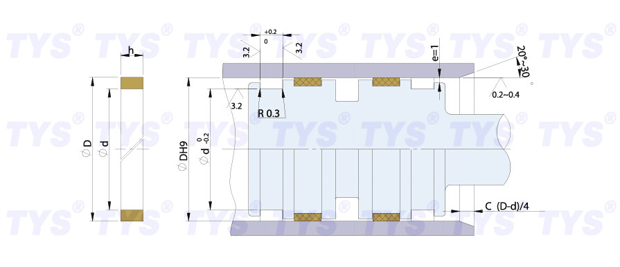 Bearing guidance China factory direct KZT PTFE material excavator cylinder part Guide ring